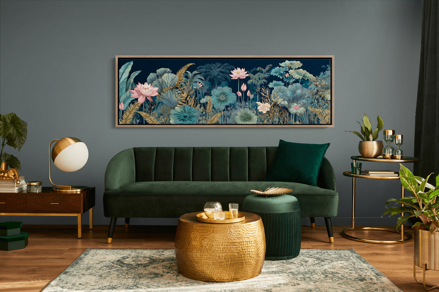 Lotus Garden Under Midnight Blue