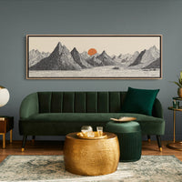 Sun Rises Over Carved Peaks