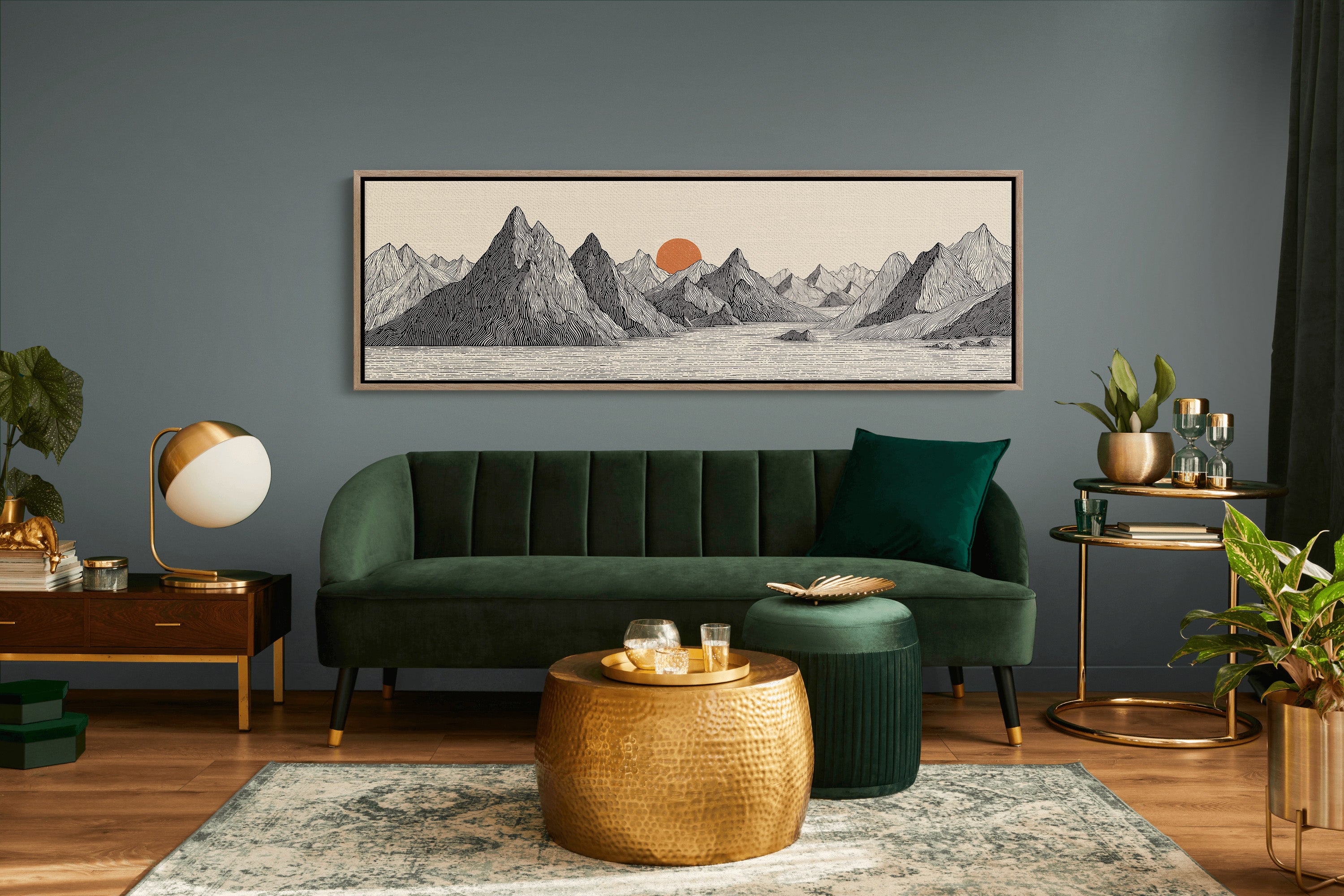 Sun Rises Over Carved Peaks