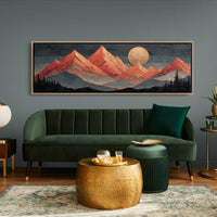 Copper Moonrise Over Ember Peaks