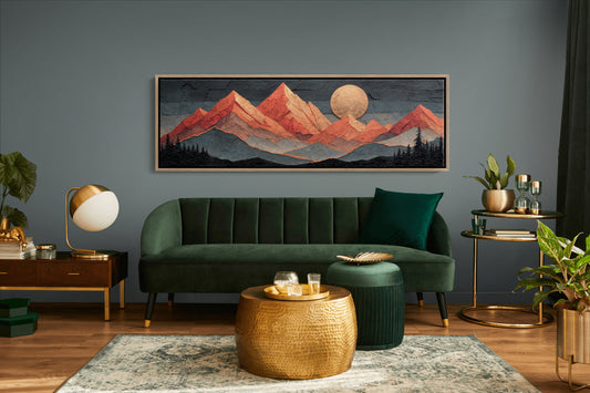 Copper Moonrise Over Ember Peaks