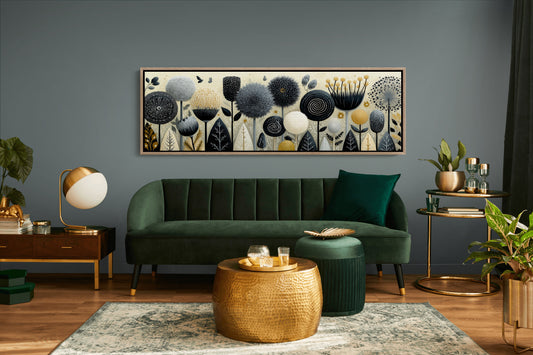 Midnight Meadow of Golden Blooms