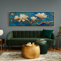Golden Magnolia on Blue Marble