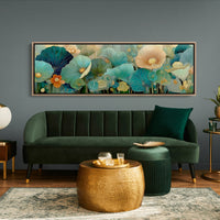 Blooming Waves of Teal and Amber