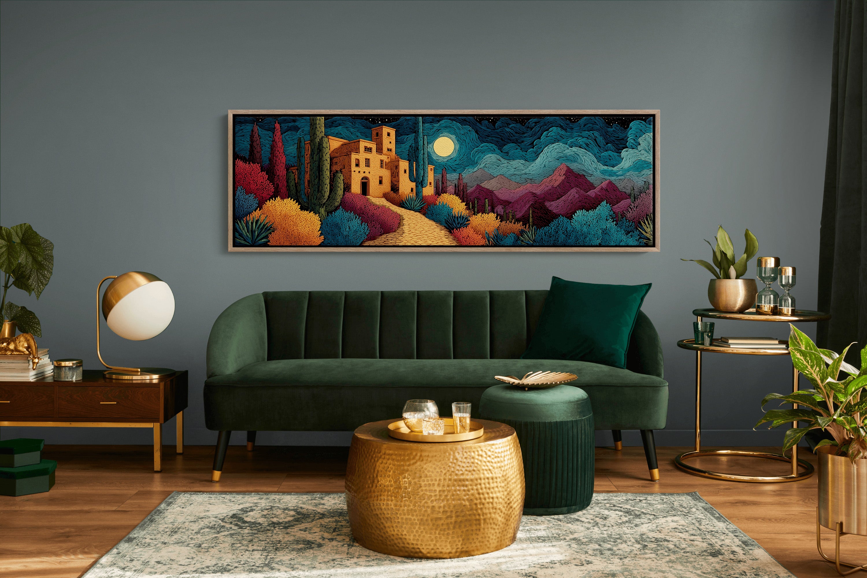 Moonlit Road to the Desert Villa