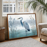 Blue Heron in Quiet Marsh