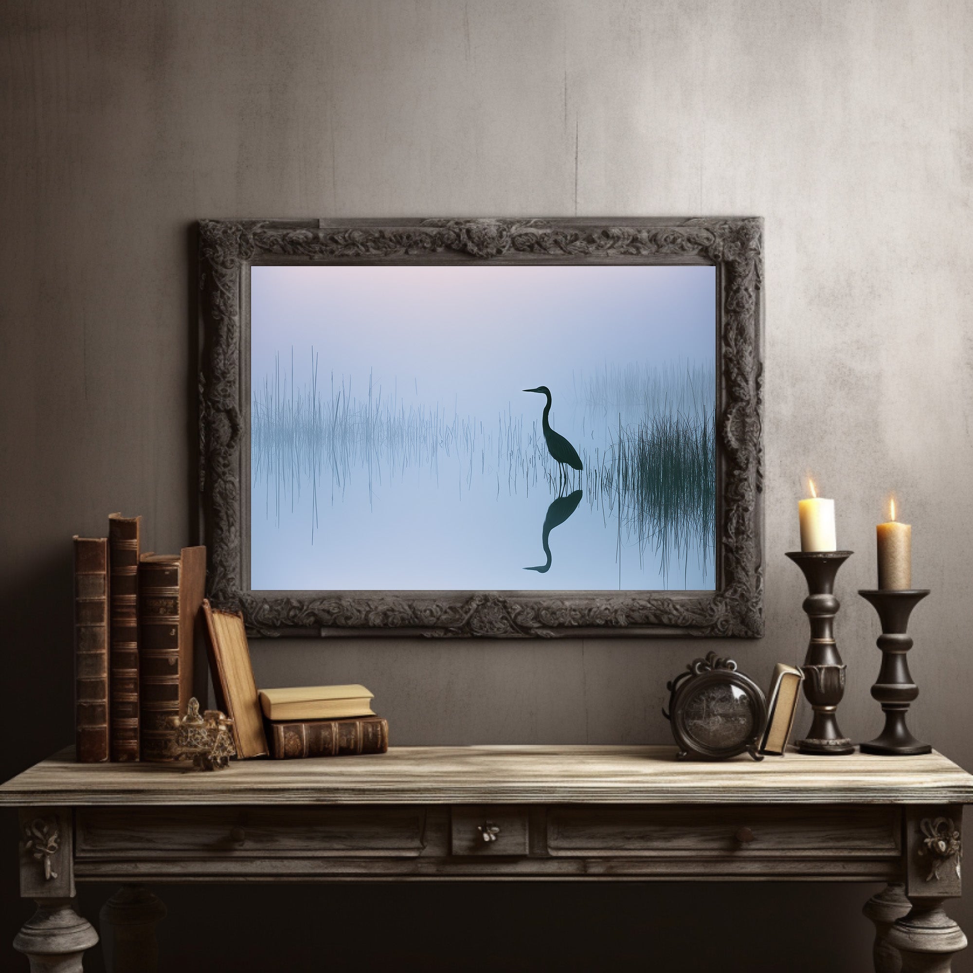 Stillness Before the Heron