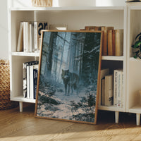 Wolf's Gaze Through Winter Woods