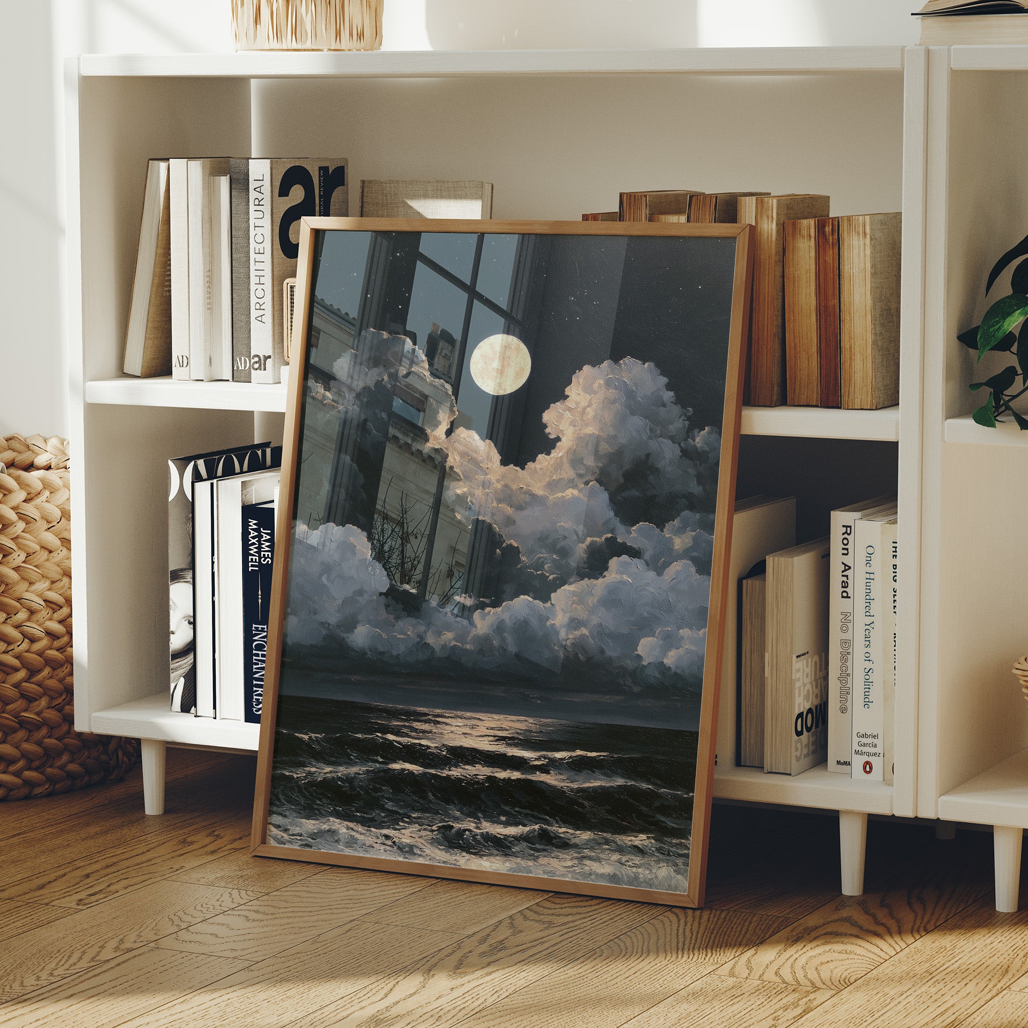 Full Moon Over Dramatic Clouds