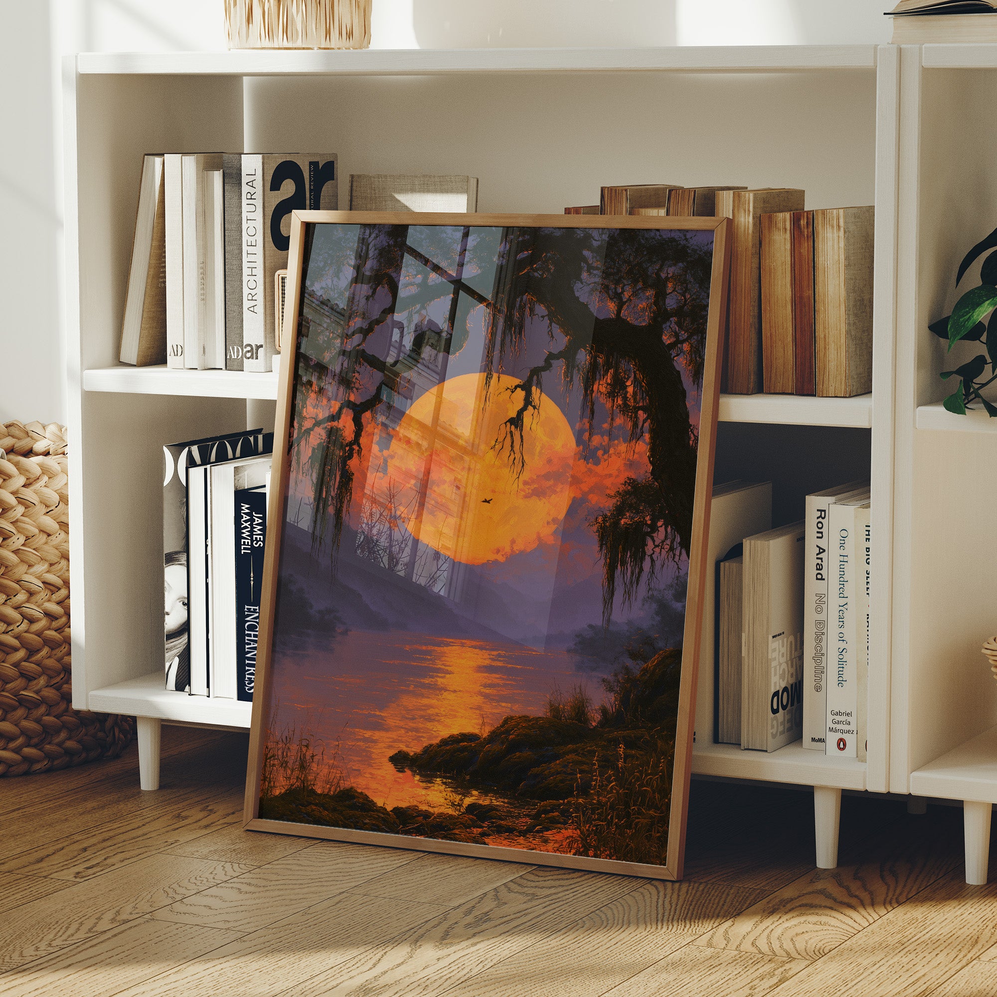 Blazing Sunset Through Spanish Moss