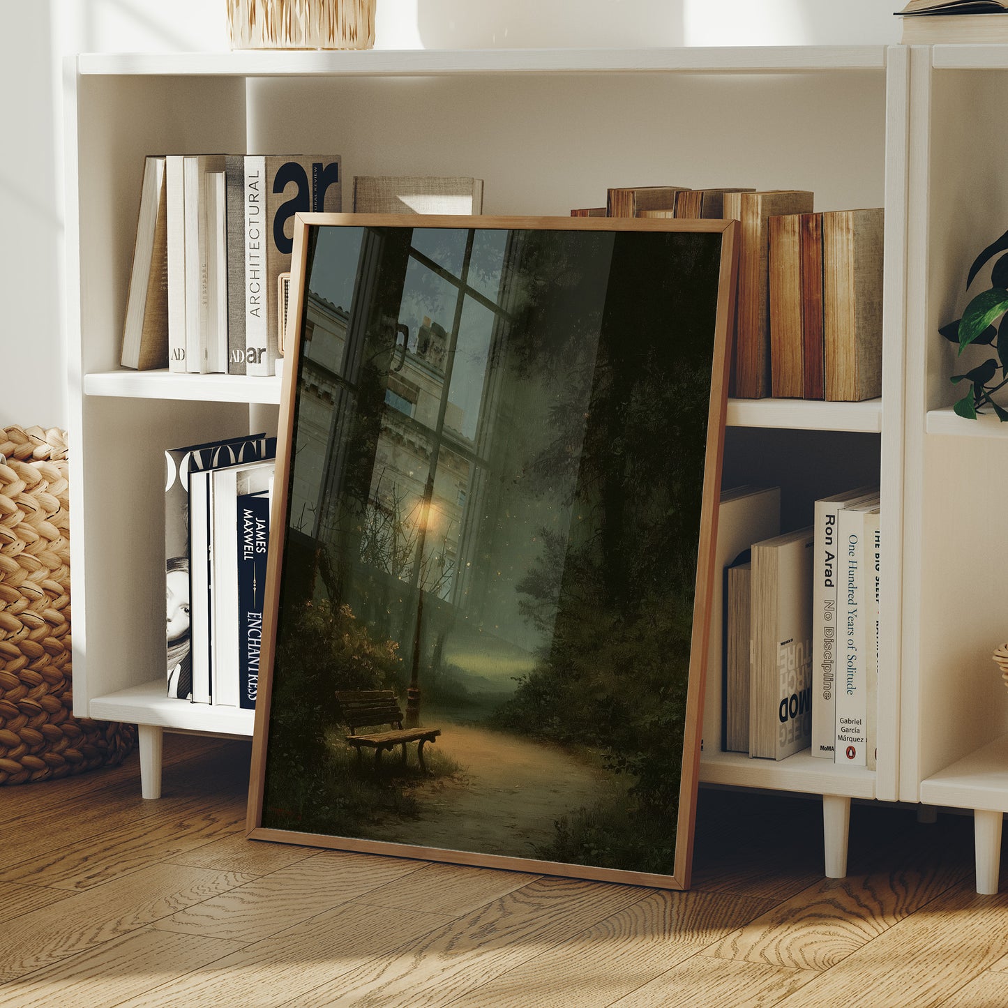 Misty Green Path By Lamplight
