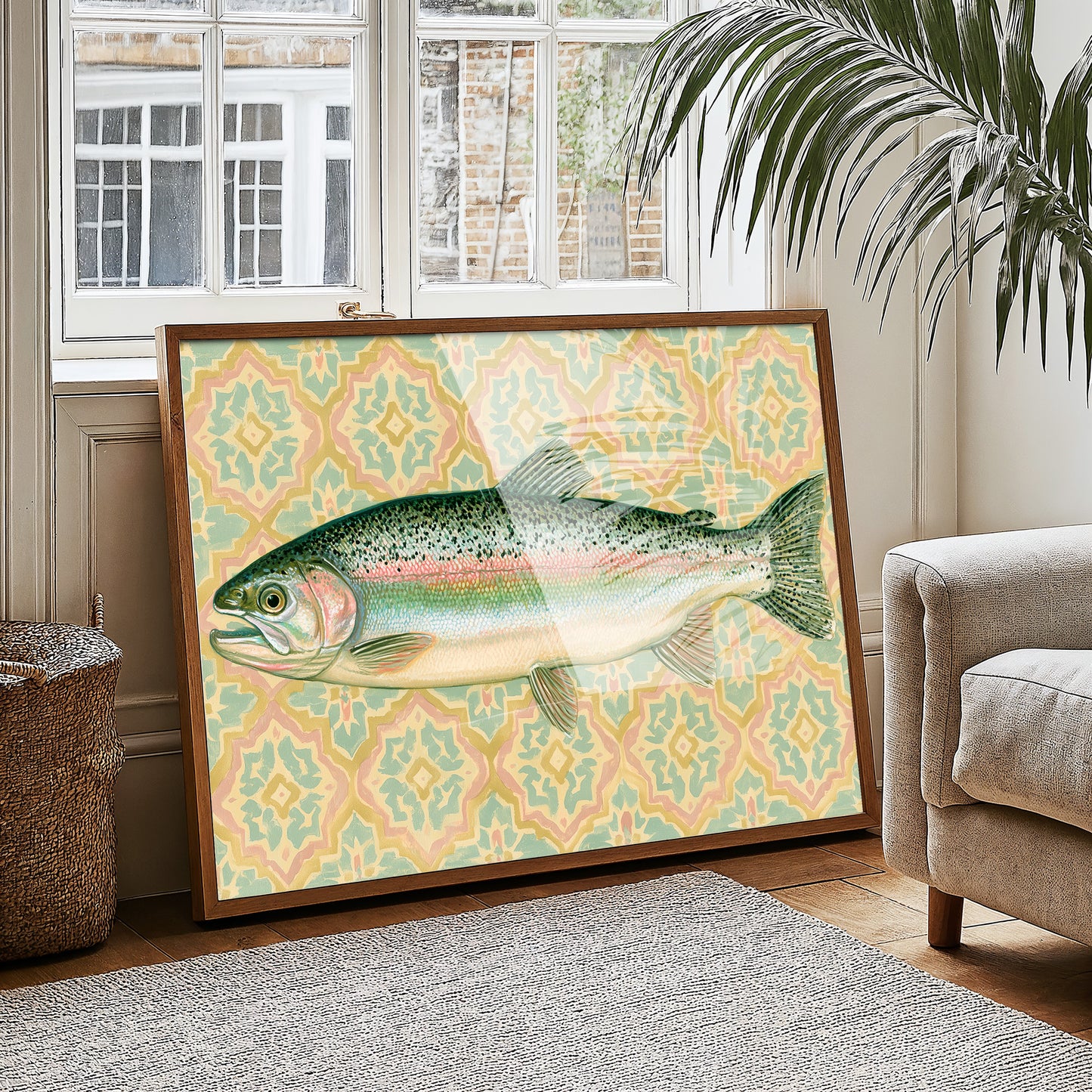 Rainbow Trout, Tiled Backdrop