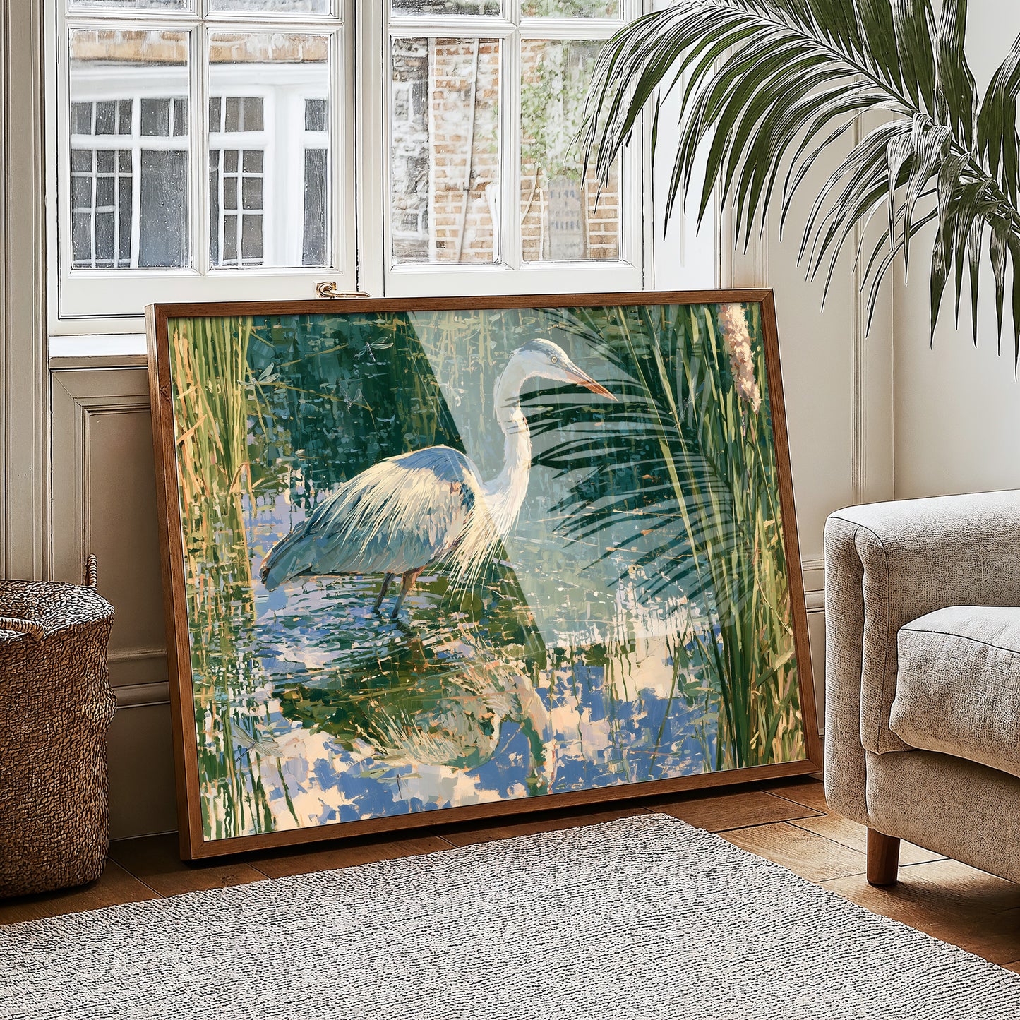 Heron, Marsh Reeds