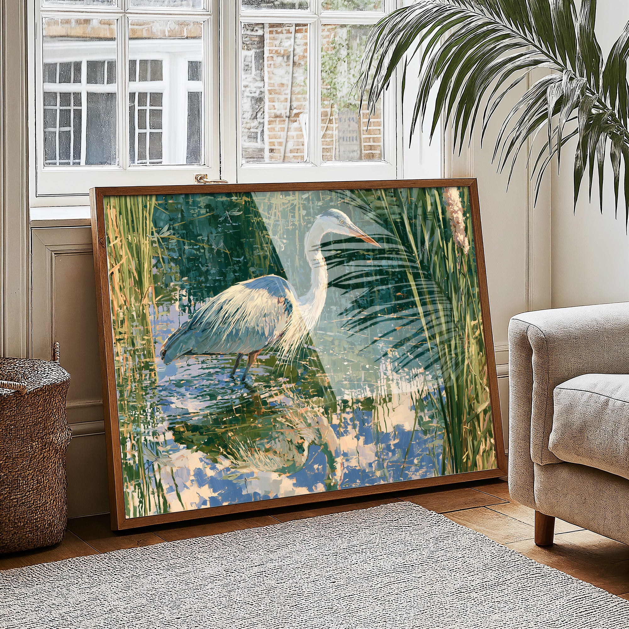 Heron, Marsh Reeds
