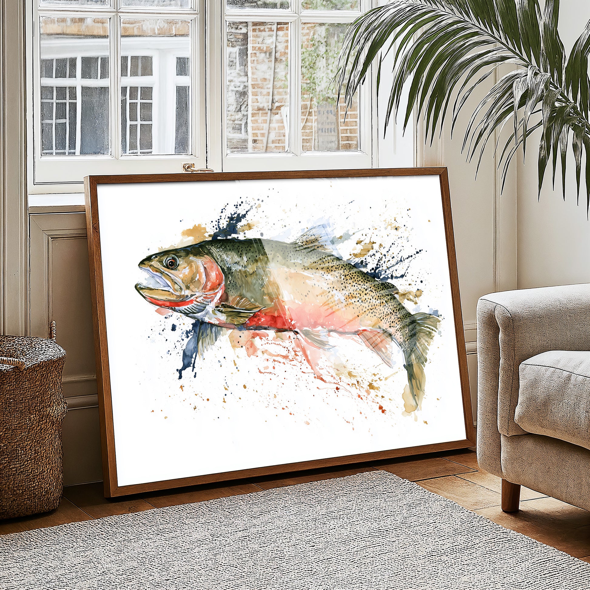 Trout, Watercolor Splash
