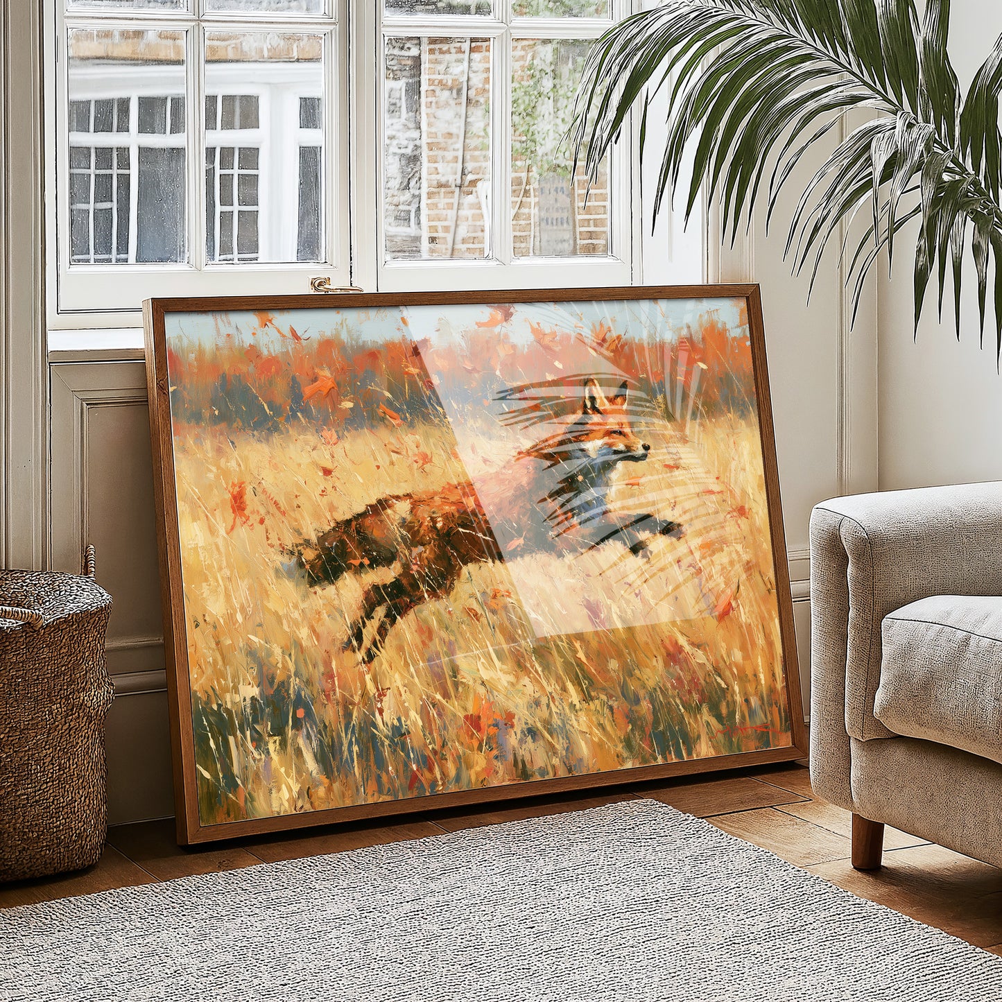 Fox, Leaping Through Gold