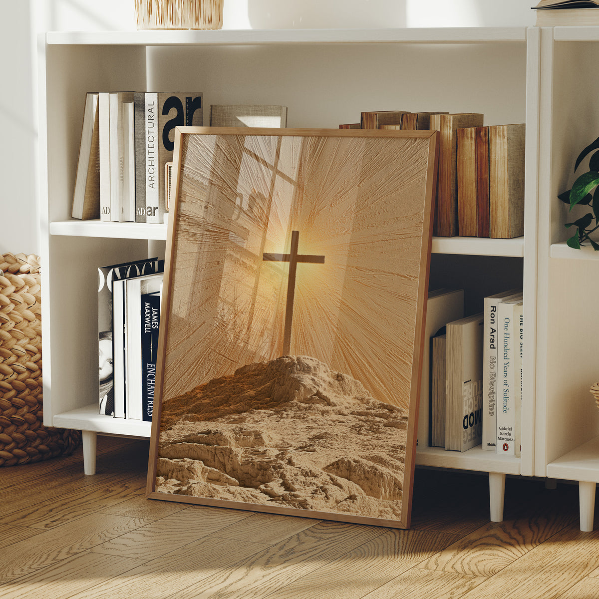 Radiant Cross on Rocky Hilltop