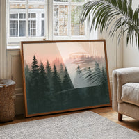 Pines Fading Into Fog