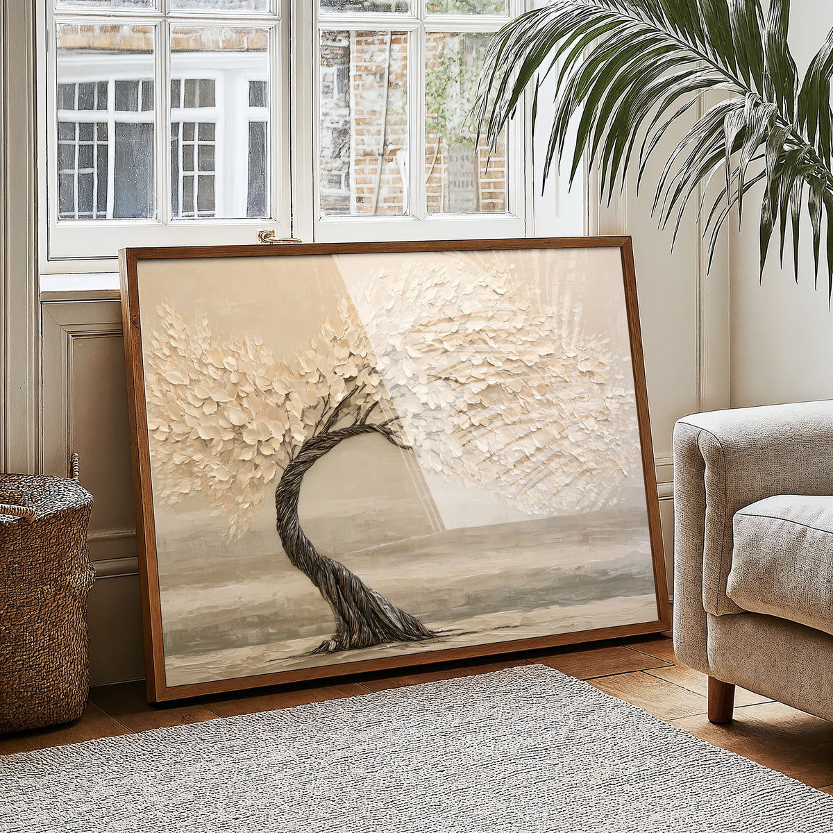 Windswept Tree in Cream
