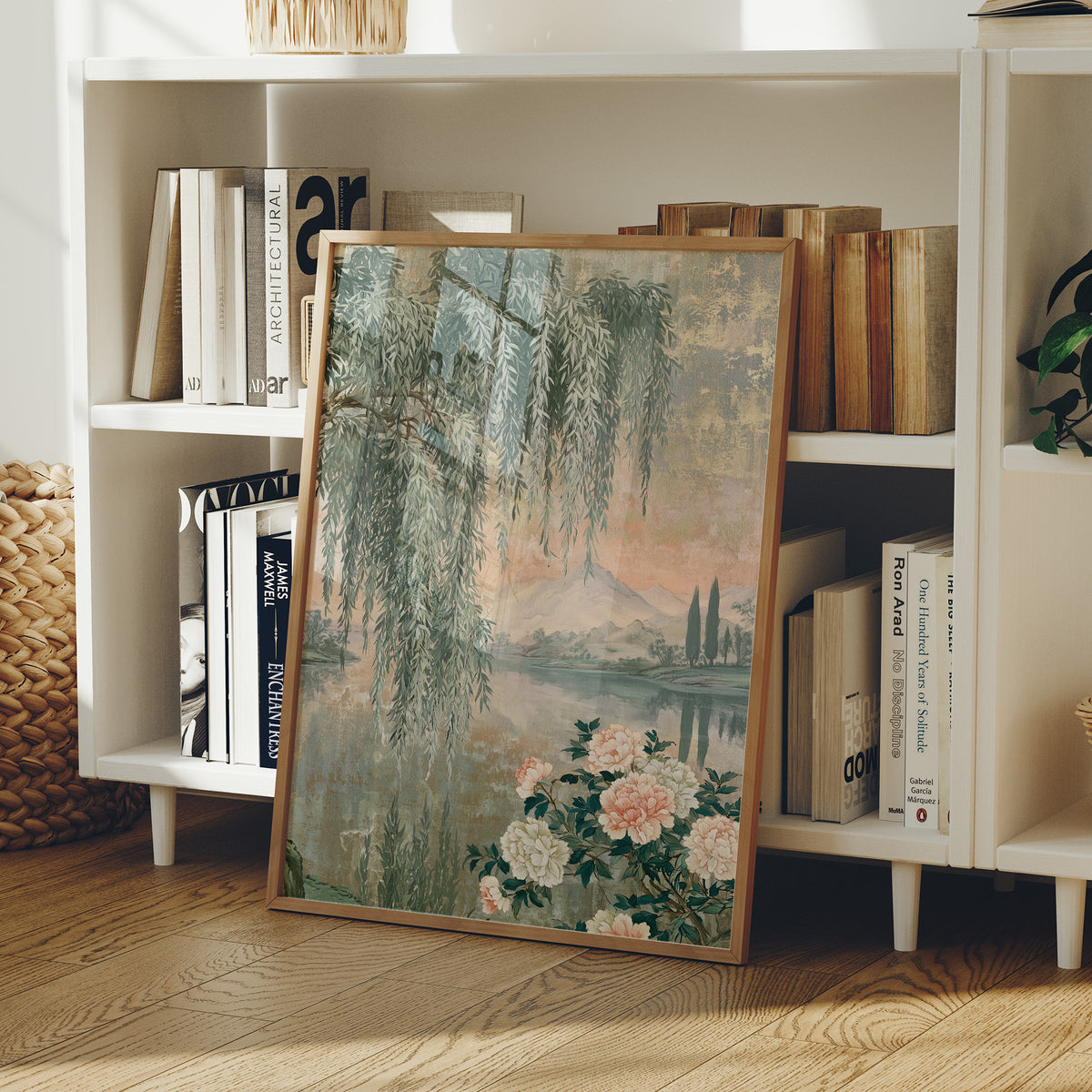 Willow Peony Chinoiserie Landscape