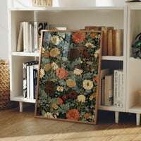 Midnight Chrysanthemum Floral Pattern