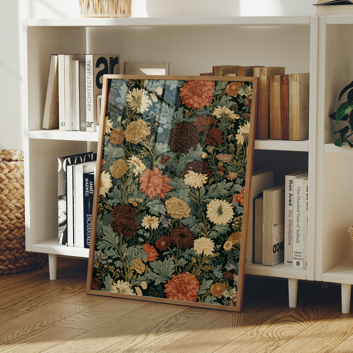 Midnight Chrysanthemum Floral Pattern