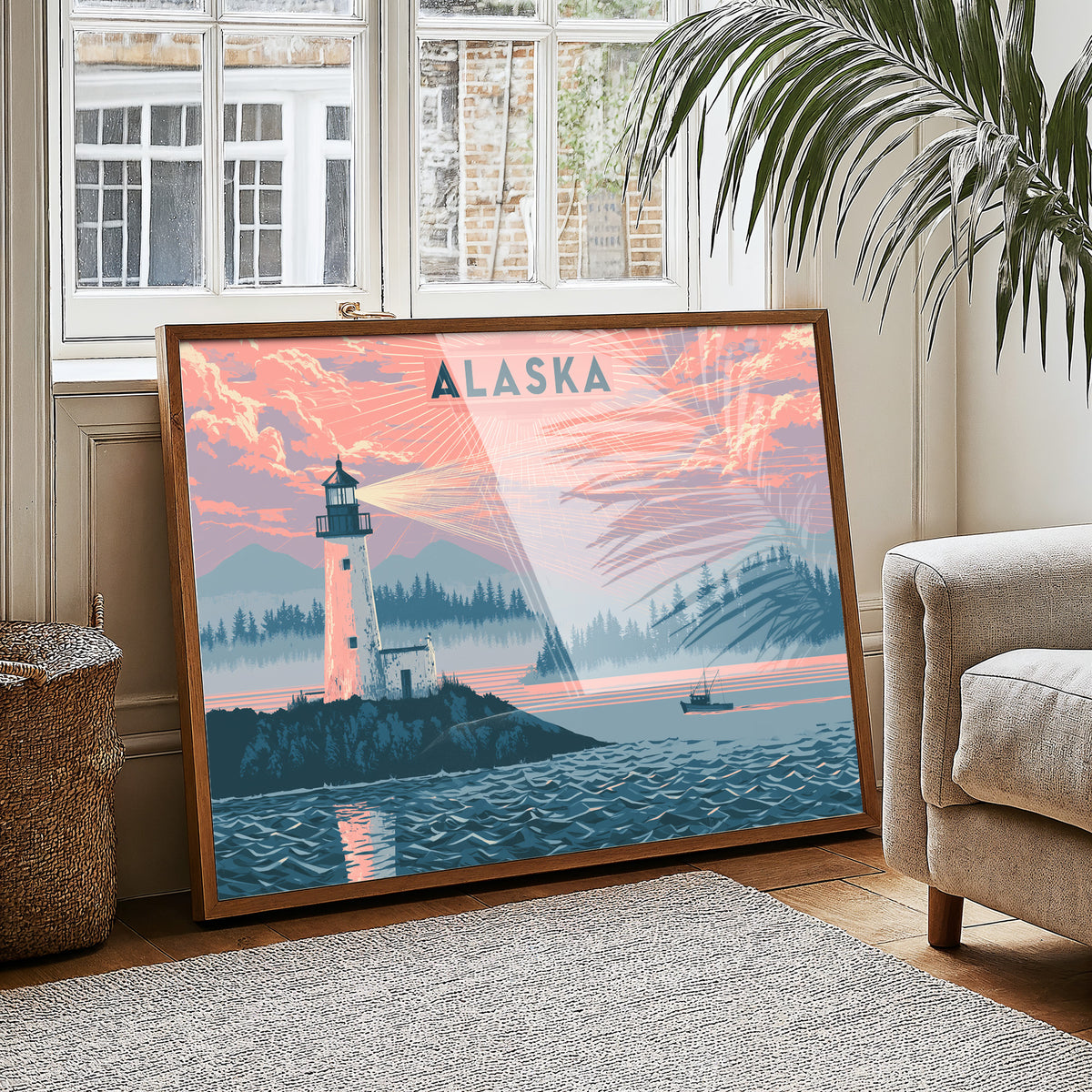 Alaska Lighthouse at Dusk