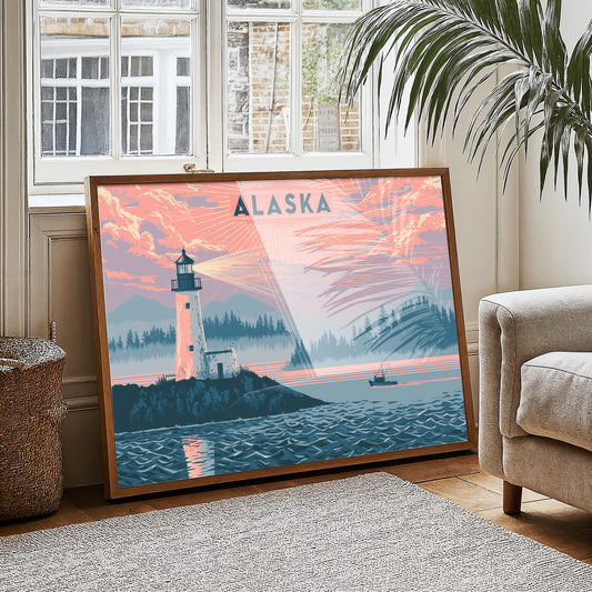 Alaska Lighthouse at Dusk