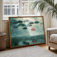Red Umbrella Rises Above