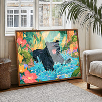 Black Bear Splashes Through Bloom
