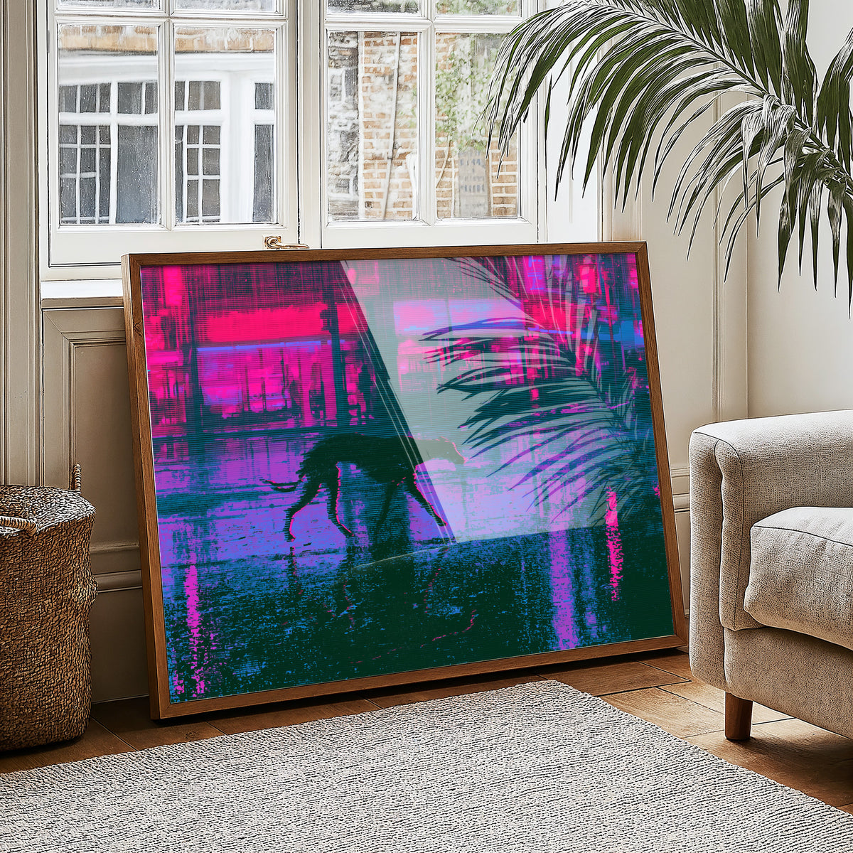 Neon Glitch Street Wanderer