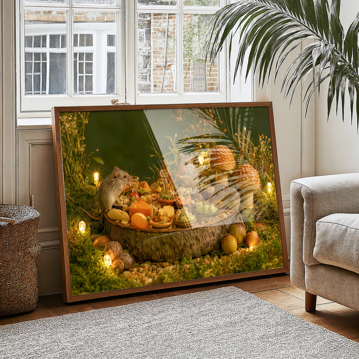 Woodland Mice Feast by Lantern
