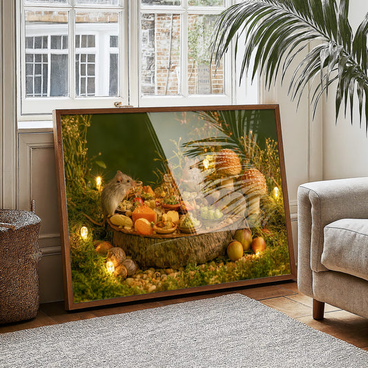 Woodland Mice Feast by Lantern
