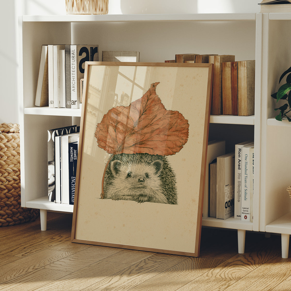 Hedgehog Autumn Leaf Umbrella