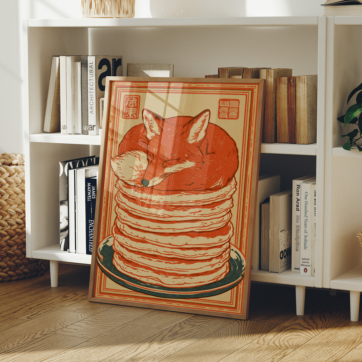 Fox Napping on Pancakes