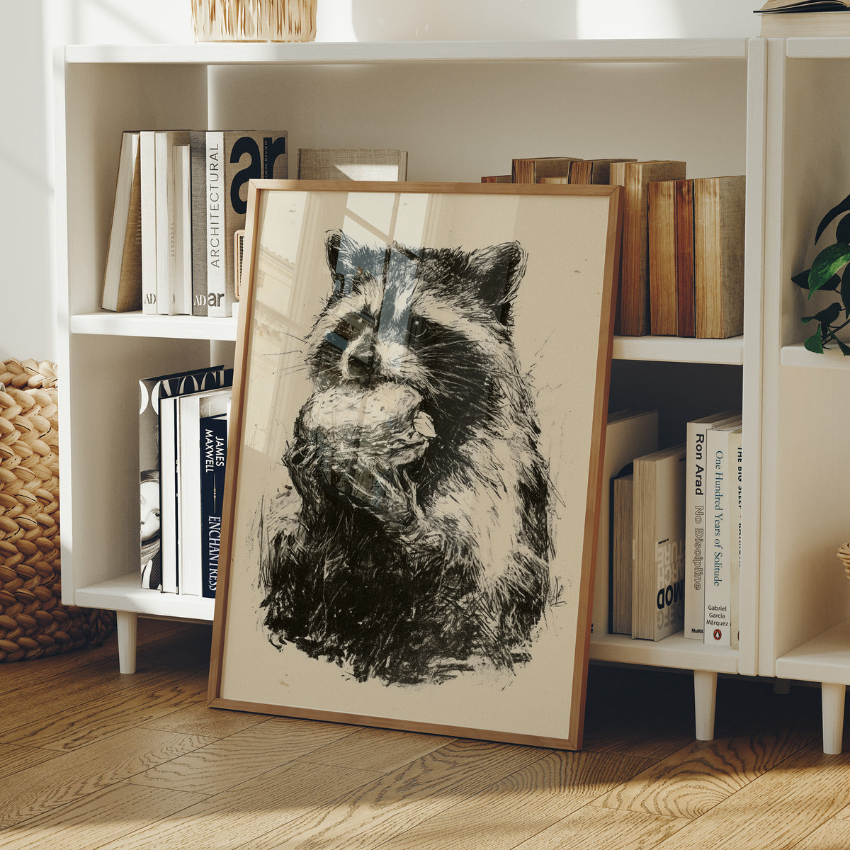 Raccoon With Stolen Snack