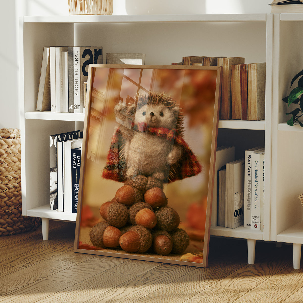 Felted Hedgehog Acorn Champion