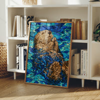 Stained Glass Otter Float