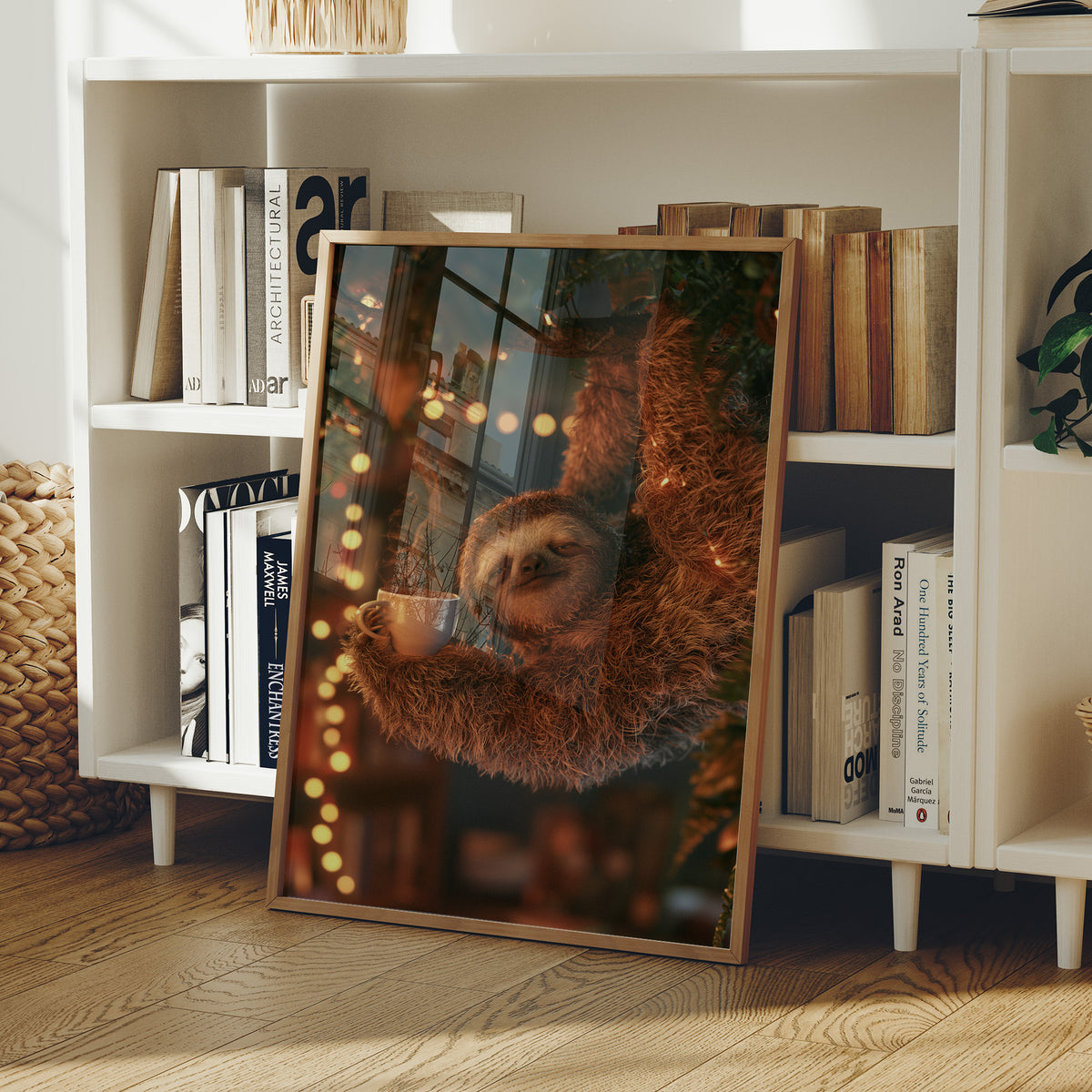 Sleepy Sloth Bokeh Coffee