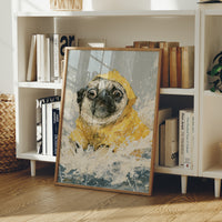Pug Yellow Raincoat Portrait