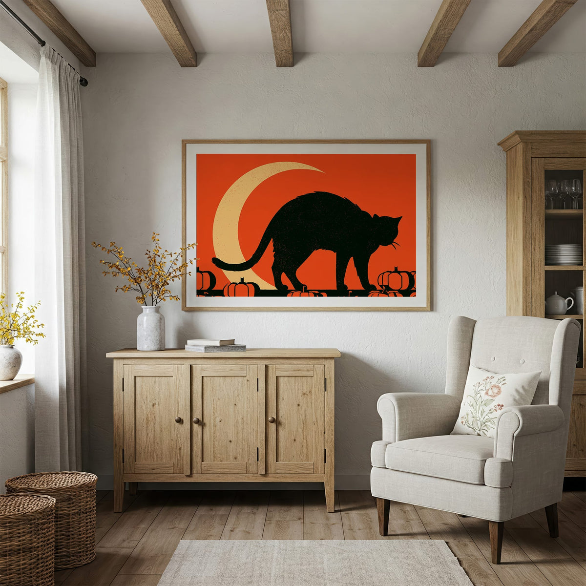 Arched Cat Crescent Moon Prowl