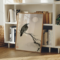 Raven Moonlit Branch Sumi-e