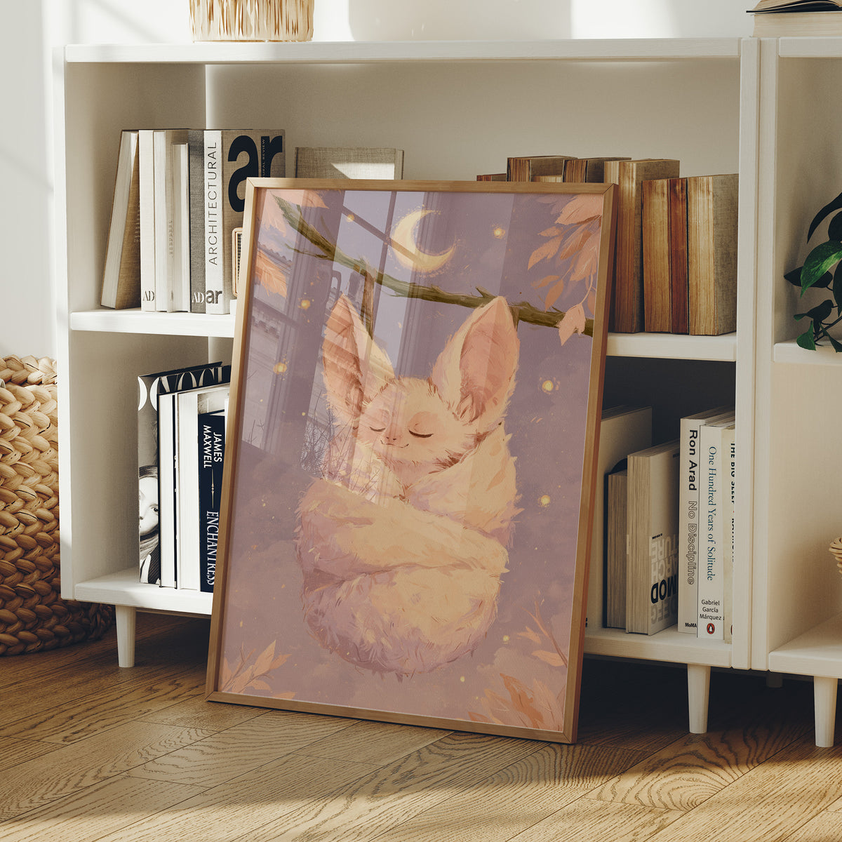 Sleepy Pink Bat Moonlight