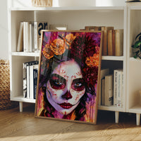 Sugar Skull in Marigold and Magenta