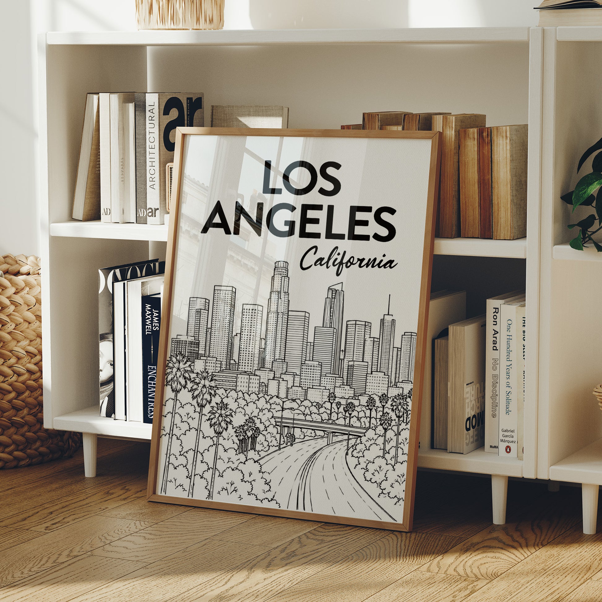 LA, Freeway Skyline Line Art