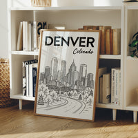 Denver, Winding Road Line Art
