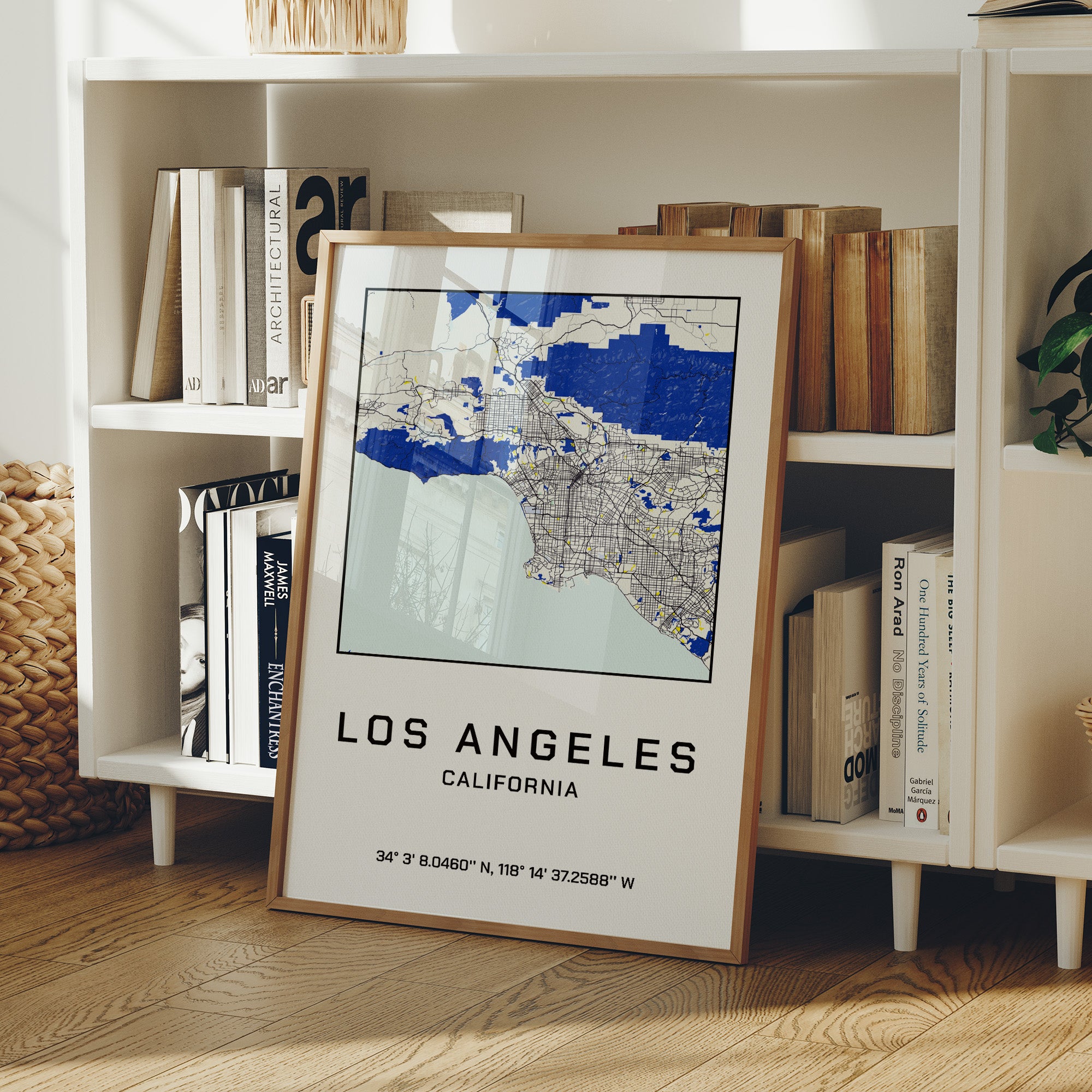 Los Angeles, Mapped in Navy & Gold