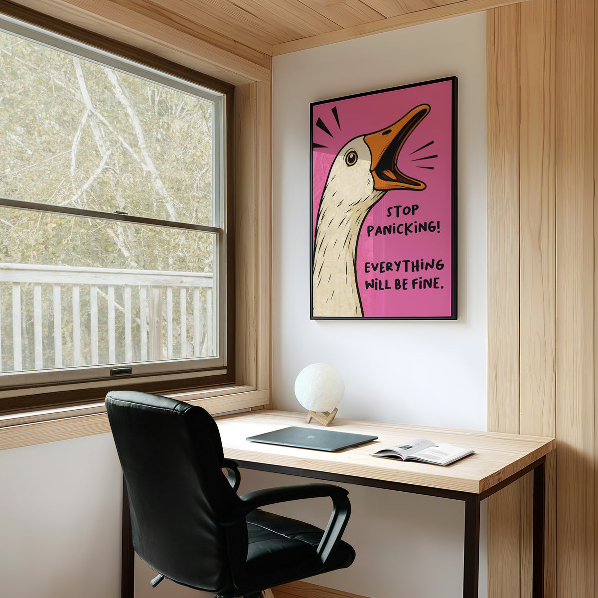 Stop Panicking! Screaming Goose Comic Print