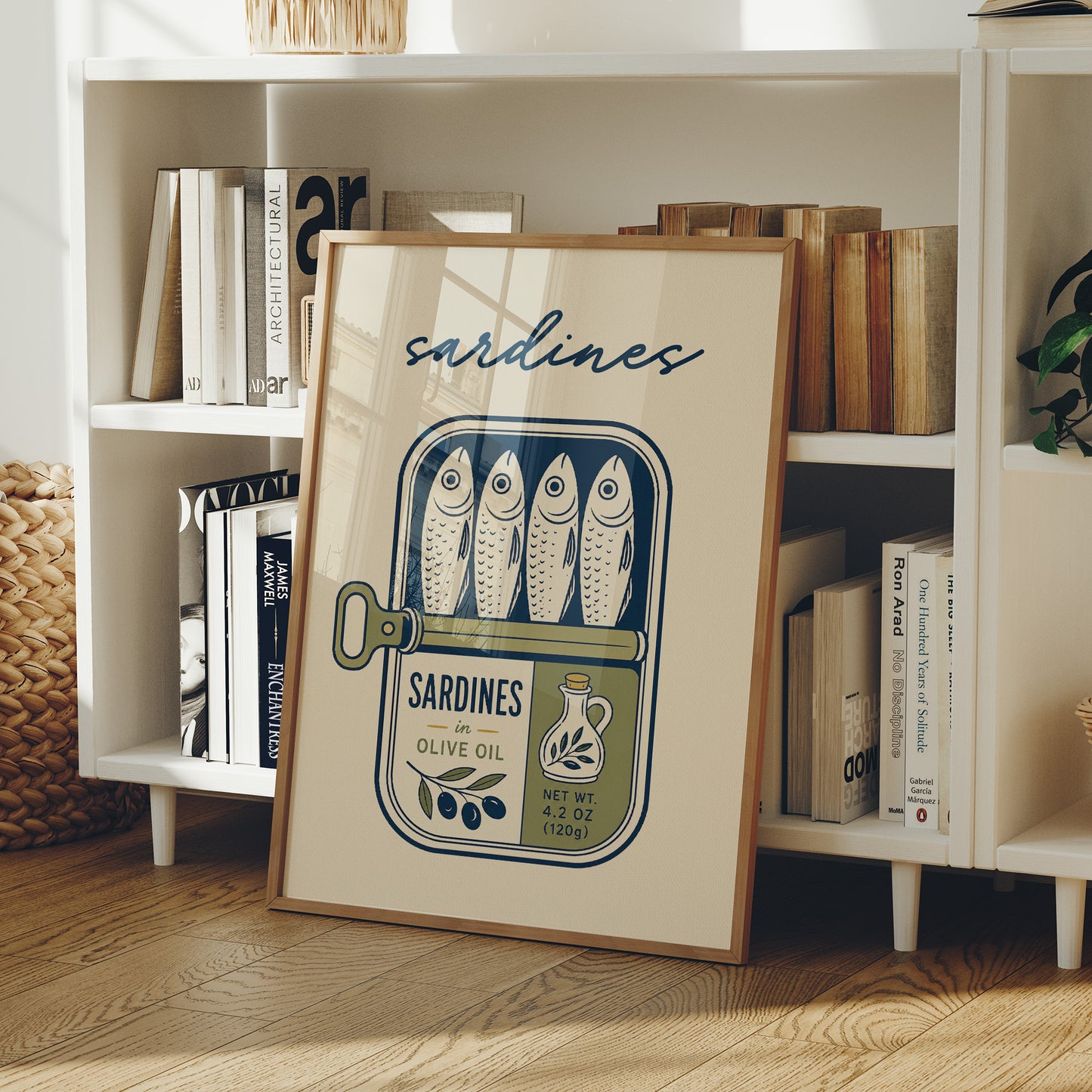 Sardines in Olive Oil — Vintage Tin Label Print