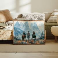 Three Riders Facing the Peaks